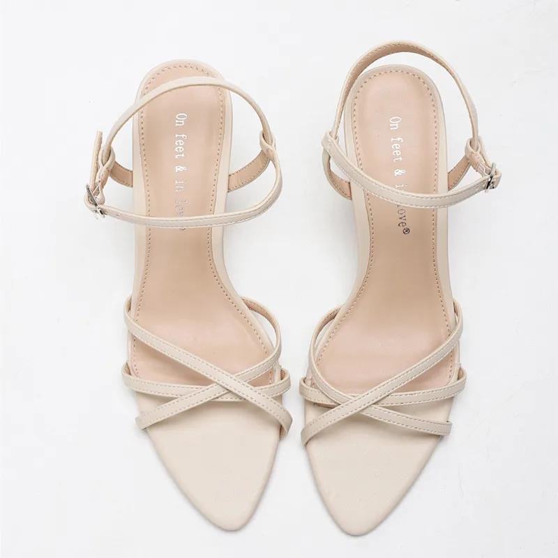 Fashion Fashion Square Toe Ankle Strap Buckle Slide Sandals Elegant Cross Tied Open Toe Women Sandals Simple Comfort Plus Size Sandals