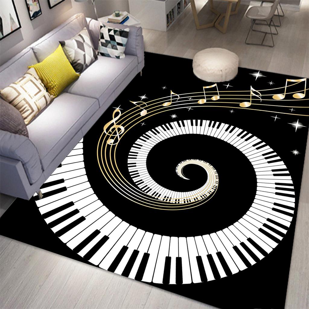 3D Music Carpet 3D Printing Carpets for Living Room Bedroom Decor Carpet Flannel Home Floor Mat Music  Area Rugs
