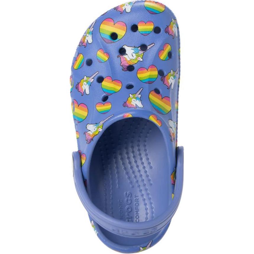 Crocs Baya Printed Clog K Comfortable Slip-Resistant Durable Low-Top Sandals Kids Sandals Blue 207657-4RV