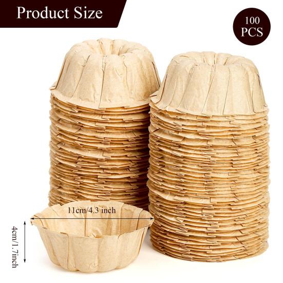 4 дюйма, 100 шт., мини-рифленая трубчатая подкладка для формы с антипригарным покрытием, жиронепроницаемая термостойкая бумага, вкладыши для формы для торта