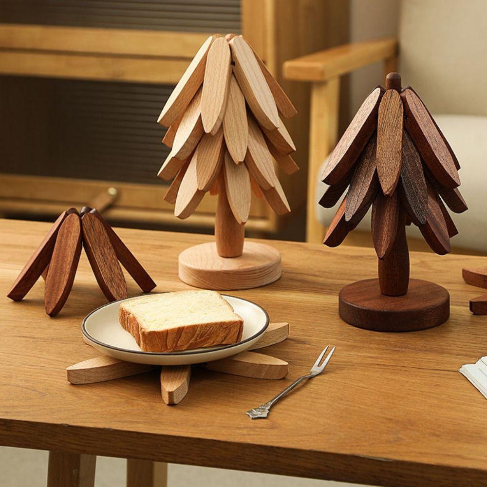 Non-slip Christmas Tree Coaster Anti Scald Heat Resistant Coasters Decorative Ornaments