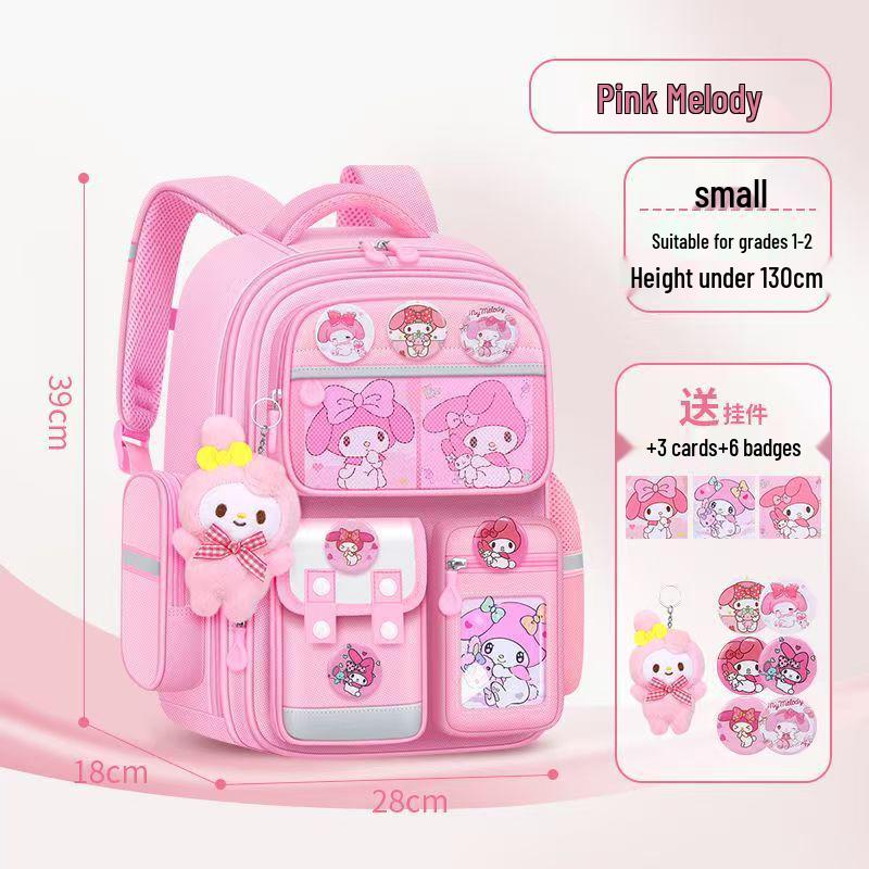 Kuromi Spine Protection Backpack for Grades 3-6 Girls