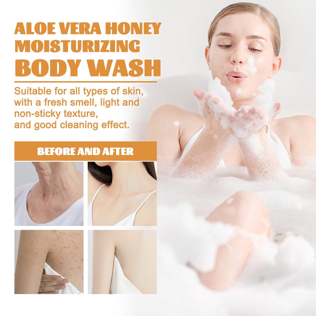 Honey Shower Gel for Deeply Cleansing, Exfoliating, and Moisturizing Skin, Enhance Your Natural Glow