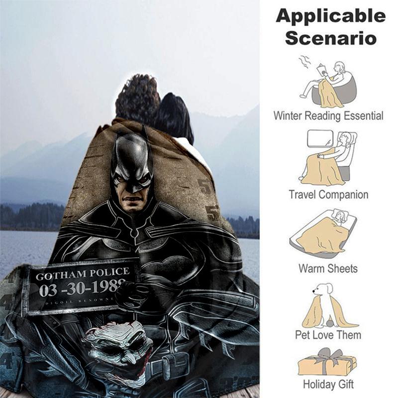 Gotham Police Mugshot Poster - Batman & Joker Art PrintPrint Blanket, Soft Blanket For Sofa Office Bed And Travelling Daughter Birthday Gift
