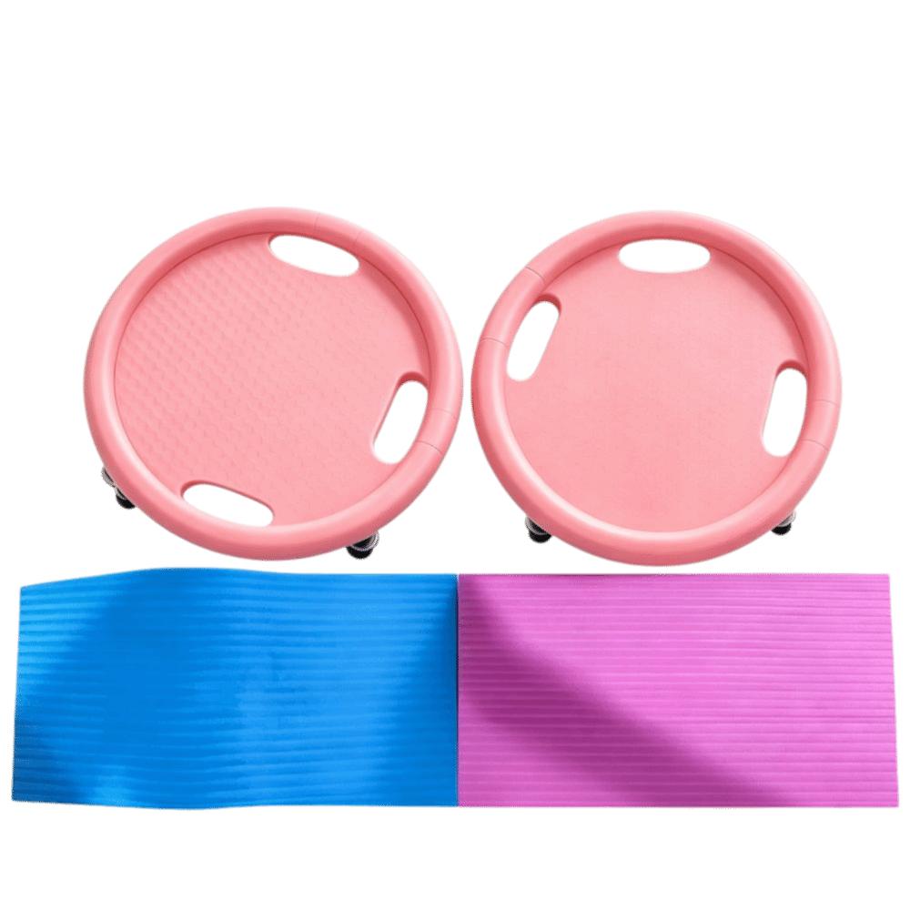 6pcs Silent Wheels Abdominal Exercise Board PP Workout Skateboard Fitness Slider Board Ab Workout