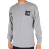 Long Sleeve Square Logo Organic Medium UV Mix Size S Tee, Unisex, Cotton, Weight, Protection, Gray,