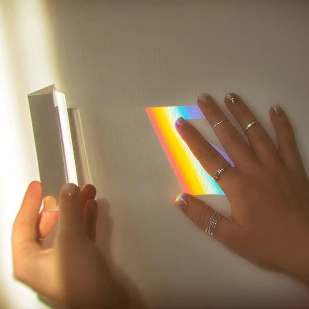 Seven Color Triangular Prism Length Size Crystal Prism Optical Prisms  Physics Teaching