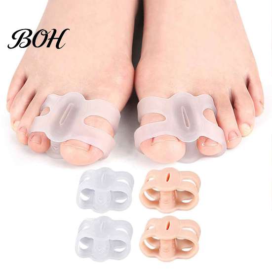 Разделители пальцев ног при Hallux Valgus 1 пара, силиконовые, для мужчин и женщин, дышащие, с двойным отверстием, для разделения перекрывающихся пальцев и коррекции, мягкие амортизаторы для стоп из SEBS