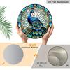 2D Flat, Vintage Stained Glass Style Peacock Round Aluminum Wall Decoration, Available in Various Sizes. Vintage Dessert Style Wall Decoration