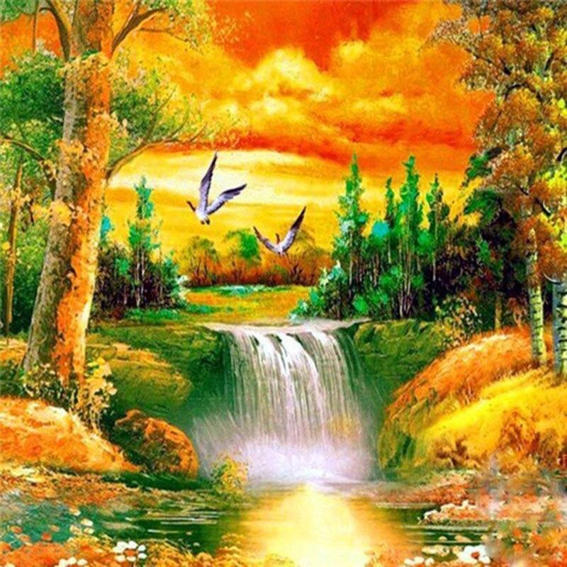 Painting 5d Sunset Diamond Diy Seascape Diamond Embroidery Animal Cross Stitch Full Round Drill Manual Home Decor Gift