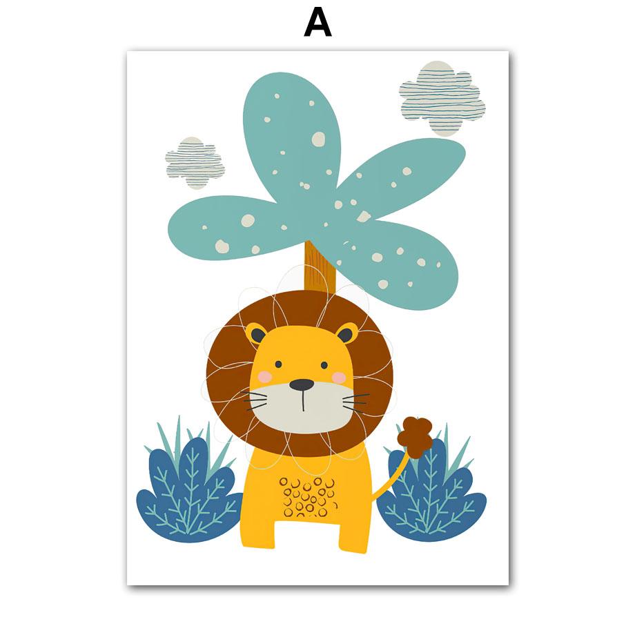 Giraffe Lion Elephant Toucan Jungle Animal Wall Art Canvas Painting Nordic Posters And Prints Wall Pictures Baby Kids Room Decor