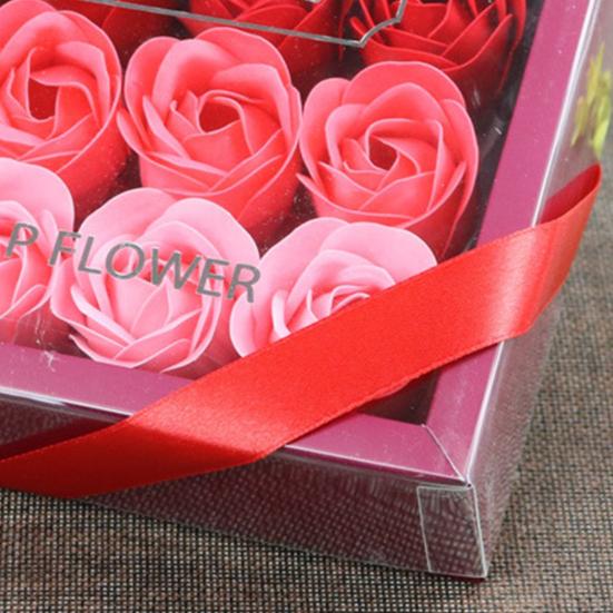 12 шт. Мыло-цветок Изысканное Романтичное Легкое Мыло-цветок Роза с Подарочной Коробкой для Дома