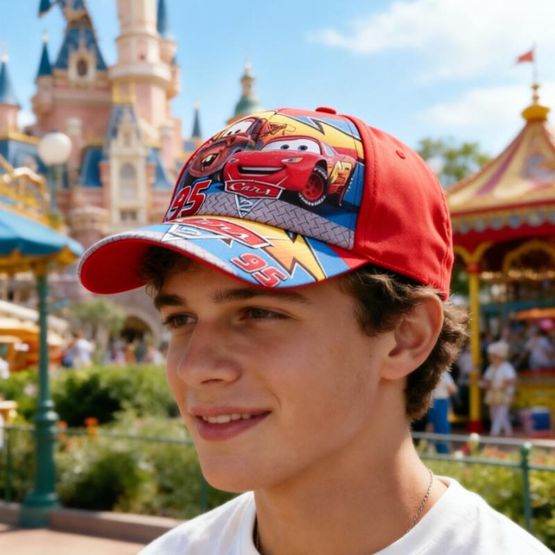 Disney Бейсболка Молния МакКуин Автомобильная Защита от Солнца Козырек Дышащий Вязаный Козырек Уличный Повседневный Стиль Крючком Козырек Бейсболка МакКуина