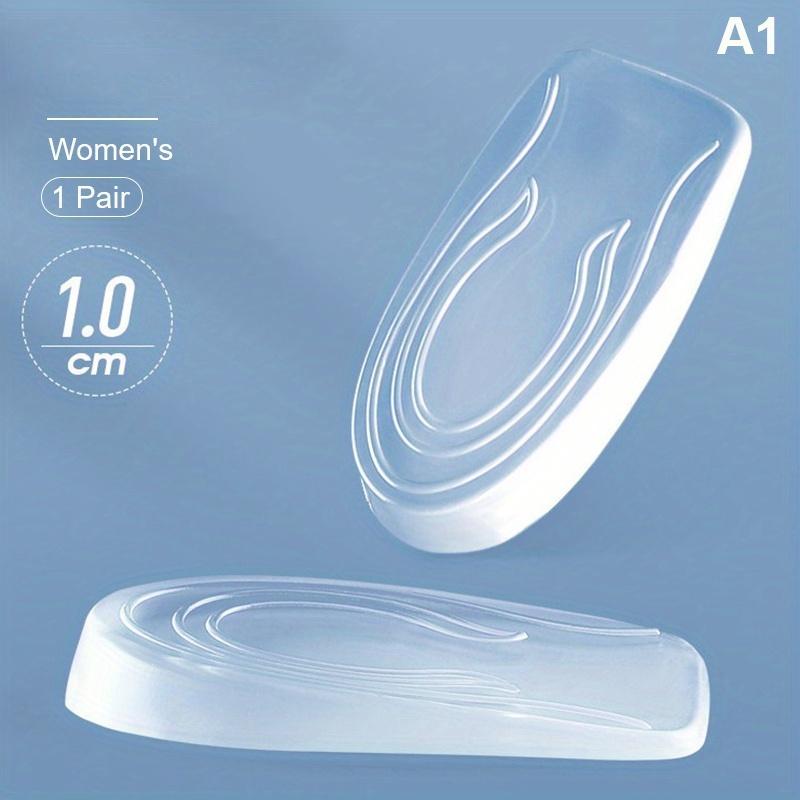 1 пара силиконовых прозрачных стелек-подъемов для пятки - Невидимые подушечки для поддержки свода стопы для женщин, Удобные полустельки регулируемой высоты для обуви