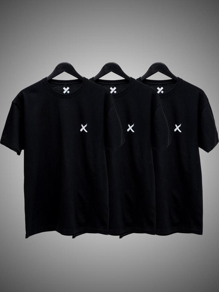 Set of 3 Men's Black T-Shirts Point X Mini X M