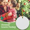 6/12 шт. Рождественский сублимационный-заготовка керамический кулон Белый круглый керамический подвес с золотой нитью для рукоделия Рождественская елка Персонализированный