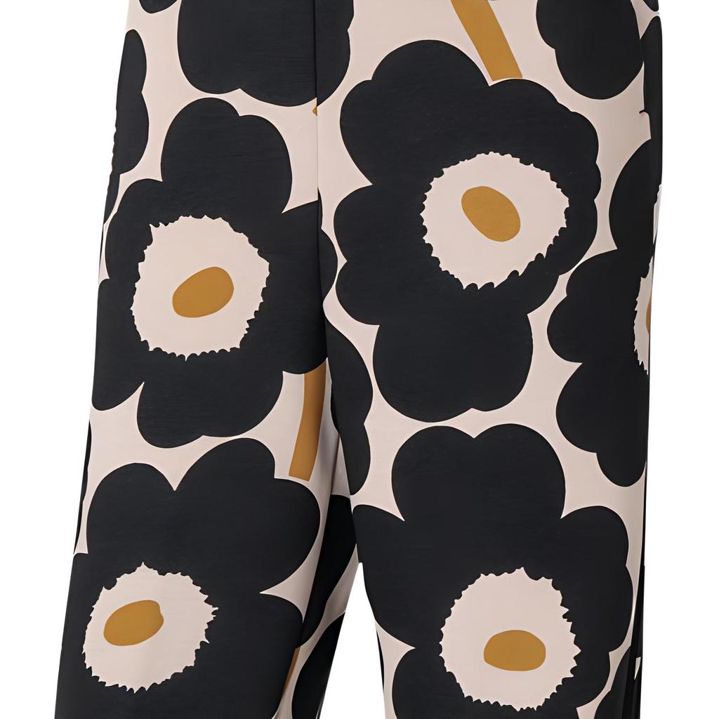 Adidas Прямые повседневные брюки с цветочным принтом, женские брюки, черные H57322