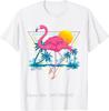 Cotton Tshirt Flamingo Beach Summer Art Vibration Palm Tree Tropical Women Oversized T-shirt Men's Clothing Unisex Tops Tees