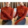 Autumn and Winter Women's Knitwear Slim Long-sleeved Inner Sweater Half-high Neck Black Versatile Bottoming Shirt