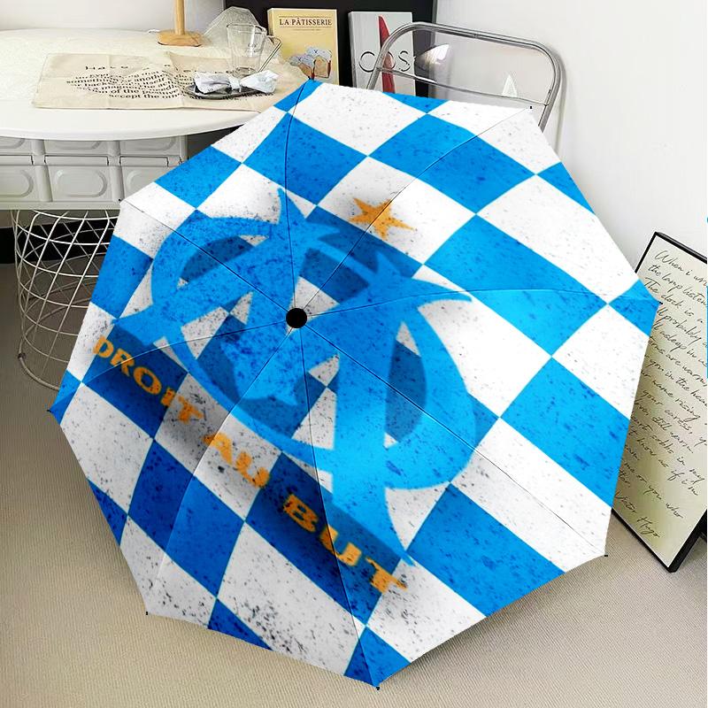 1PC Flame Logo Design Printed Umbrella Folding umbrella, automatic umbrella 8-Frame for Travel, camping Fan gifts Christmas Gifts