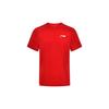 Li Ning Badminton Series Logo Print Crew Neck Short Sleeve T-Shirt Unisex Tops Red AHST347-5