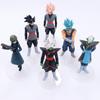 6Pcs/Lot 13cm Cartoon Anime Dragon Ball Doll Model Blue Pink Black Goku Vegeta Zamasu Super Saiyan Figure Decoration Doll Toys