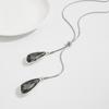 1 шт. Новая модная асимметричная акриловая хрустальная длинная цепочка для свитера - Ожерелье с подвеской из черных страз для женщин, ювелирный подарок