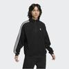 adidas Neo Sport Повседневный пуловер с логотипом на молнии и воротником-стойкой с длинным рукавом Мужские топы Черный HN8735