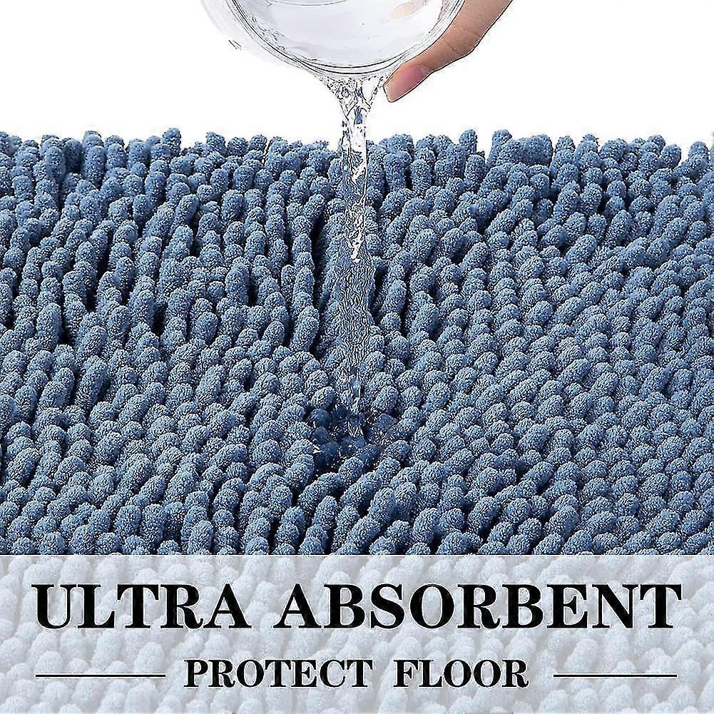 Bath Mat Lake Blue Bathroom Mat, 40cm 60cm, Non-slip Bath Mat, Thick Soft Durable Bath Mat For Bathroom, Easier To Dry, Plush Mat For Bathtub, Rain S