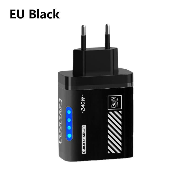 240 Вт 5 портов Зарядное устройство для мобильного телефона 2 USB 3 Type-C Быстрая зарядка PD QC 3.0 Quick Charge Адаптер настенного зарядного устройства Штекер US EU Для Xiaomi