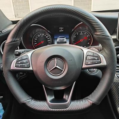 Чехол на руль автомобиля своими руками из углеродного волокна и кожи для Mercedes-Benz A45 AMG W205 C43 C63S AMG CLA45 CLS63 AMG GLC 43 63 AMG