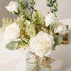 2 Bunches Artificial Plants Artificial Bouquet Simulation White Rose Decoration for Pastoral Style Floral Scene Layout Home Wedding Flowers White