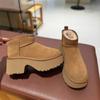 Womens Boots 2024 New Thick-soled Ankle Boots Comfortable Suede Warm Plush Home Zapatos Winter Casual Slip-On Women's Snow Boots