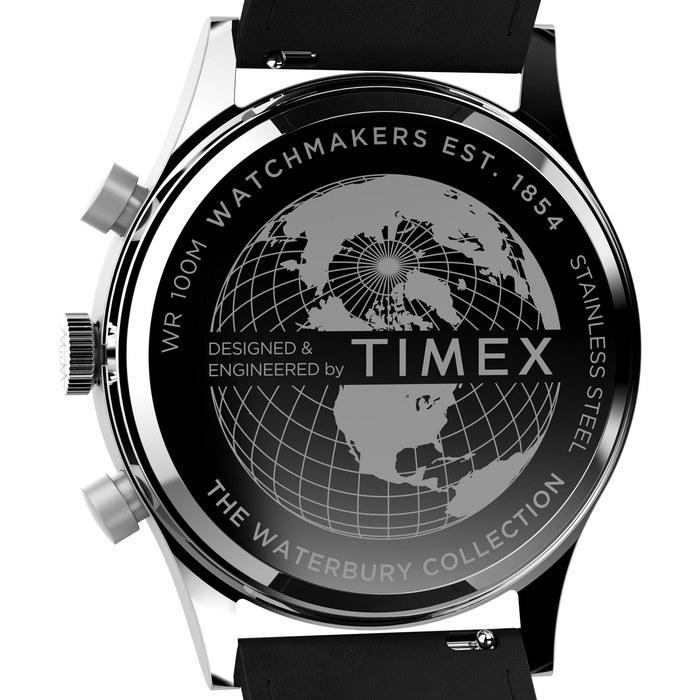 [Timex] Часы Waterbury Кварцевые Водонепроницаемость 100 м Минеральное Стекло Серебристый Циферблат TW2W48100 Мужские Черные