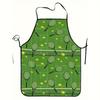 1pc Creative Tennis Kitchen Apron, Unisex Green Cooking Work Apron, 2D Flat