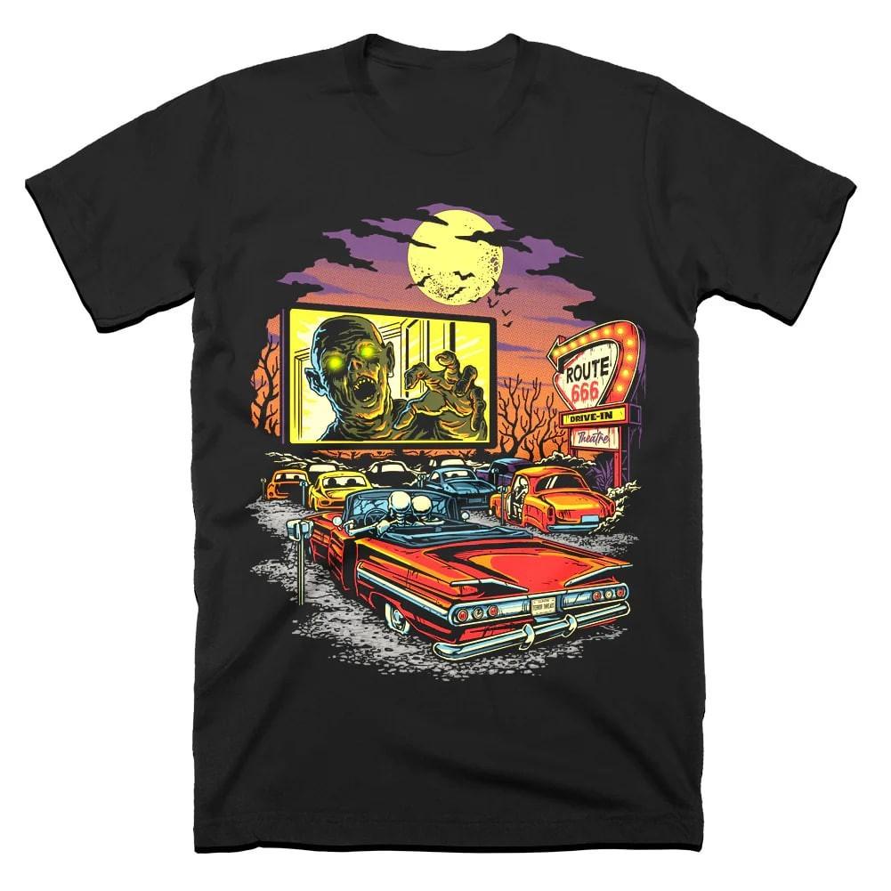 Route 666 Drive In Graphic Retro Horror Movie T-Shir Gift Fan