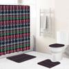 Christmas Shower Curtain Floor Mat Combination Four-Piece Set Kitchen Door Mat Bedroom Living Room Carpet