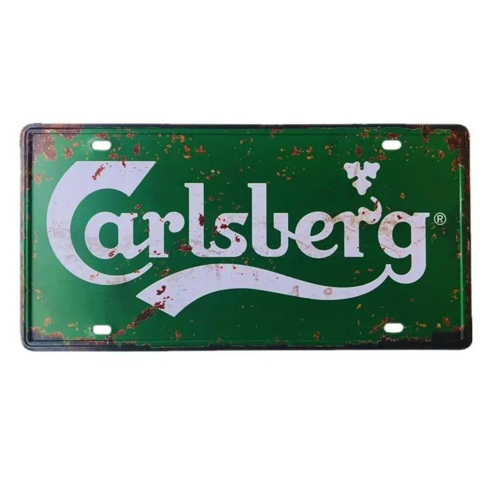Metal Tin Sign Car License Plate Beer Beach USA Art Poster Shabby Plaque Iron Poster Pub Wall Sticker Decor