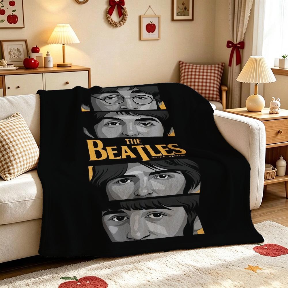 The Beatles Timeless Rock Legend Pattern Blanket Soft Warm Fleece Blanket For Office Sofa Party Decor Valentine'S Day Gift