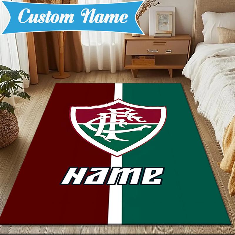 Custom Name Fluminense FC Crest Rug Game Carpet, Floor Mat for Bedroom Living Room Entryway Rug, Home Decor Idea Gift for Christmas birthday