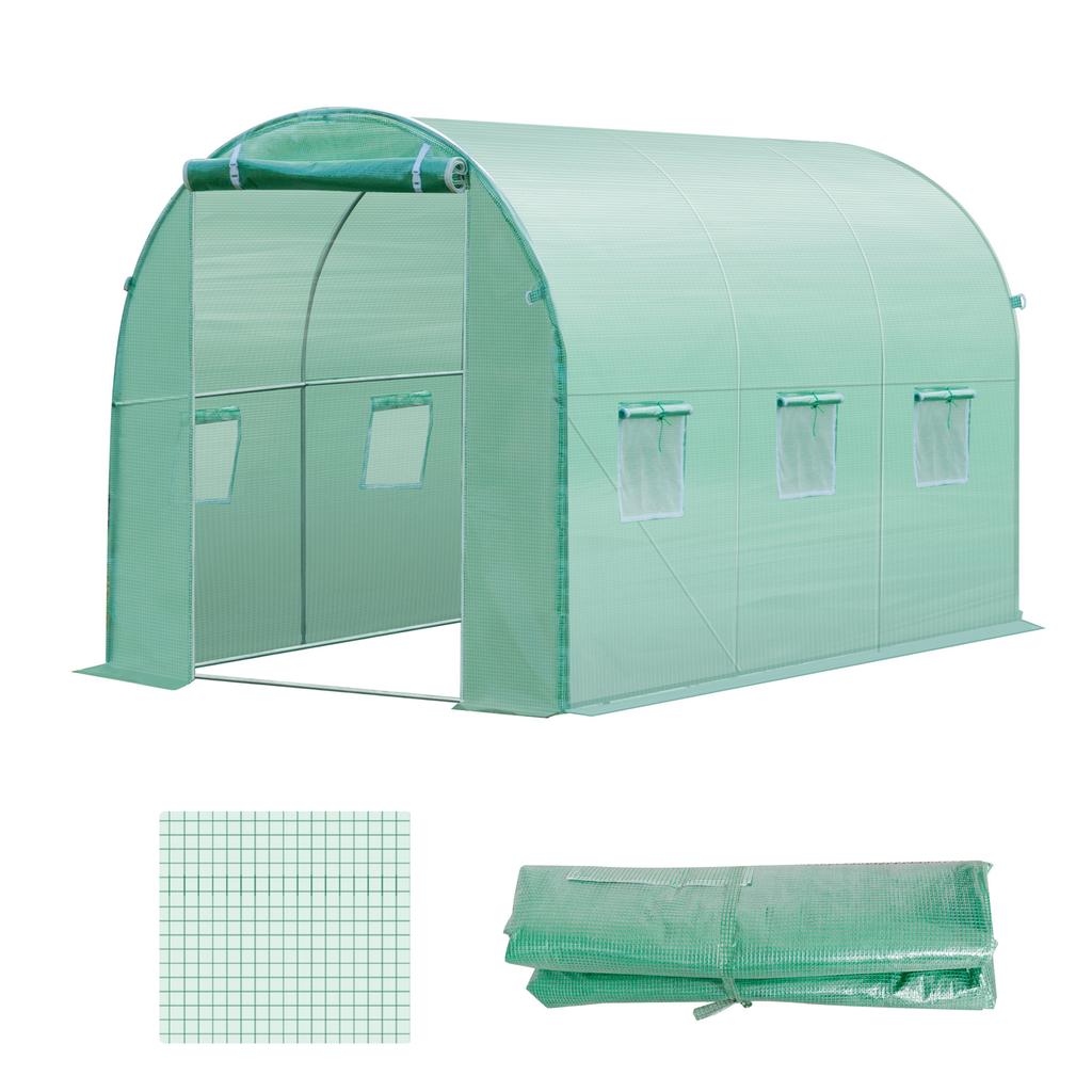 Greenhouse film, 3 x 2 x 2 m, waterproof garden film with UV protection, plastic film without frame, tarpaulin, green