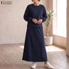ZANZEA Женские толстовки с длинным рукавом и длинные юбки, осенние костюмы-двойки