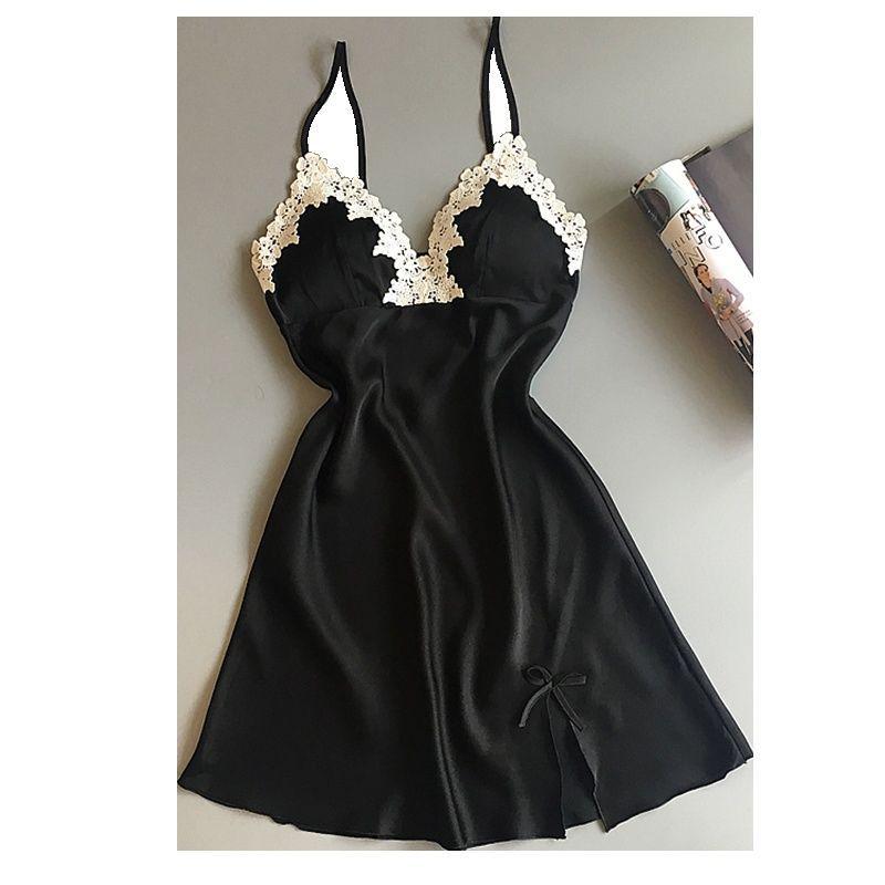 Летняя женская ночная рубашка: Сексуальная короткая пижама с подтяжками и нагрудником