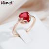 Женские свадебные украшения Kinel Red Cubic, элегантные кольца из розового золота
