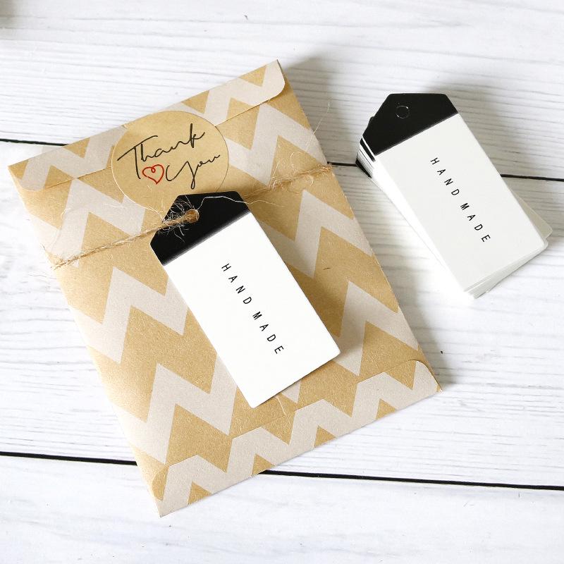 50 черно-белых бирок ручной работы в форме стрелок 'Спасибо' для упаковки выпечки
