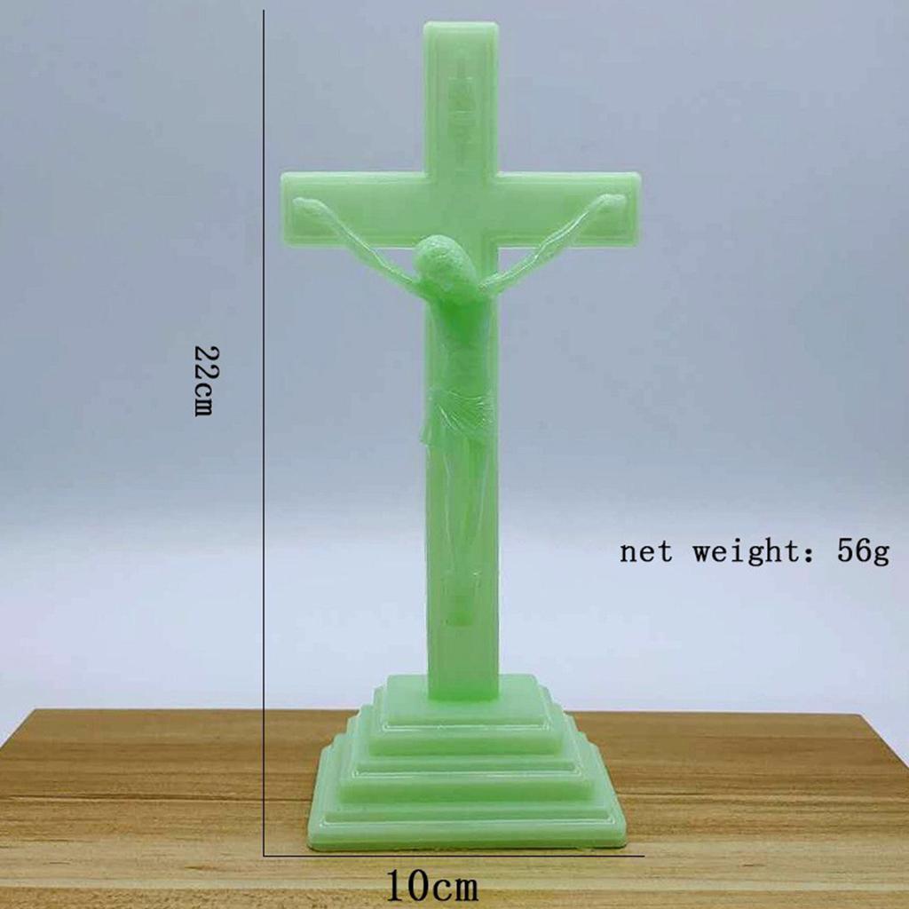 Смола Настенный Распятие Светящийся Христос Католический Крест Подвеска Дом Церковь Молитва Украшения Сувенир Настольное Распятие
