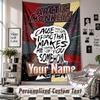 Wall Hanging Tapestry With Custom Name & Text, Arctic Monkeys Decorative Tapestry For Bedroom