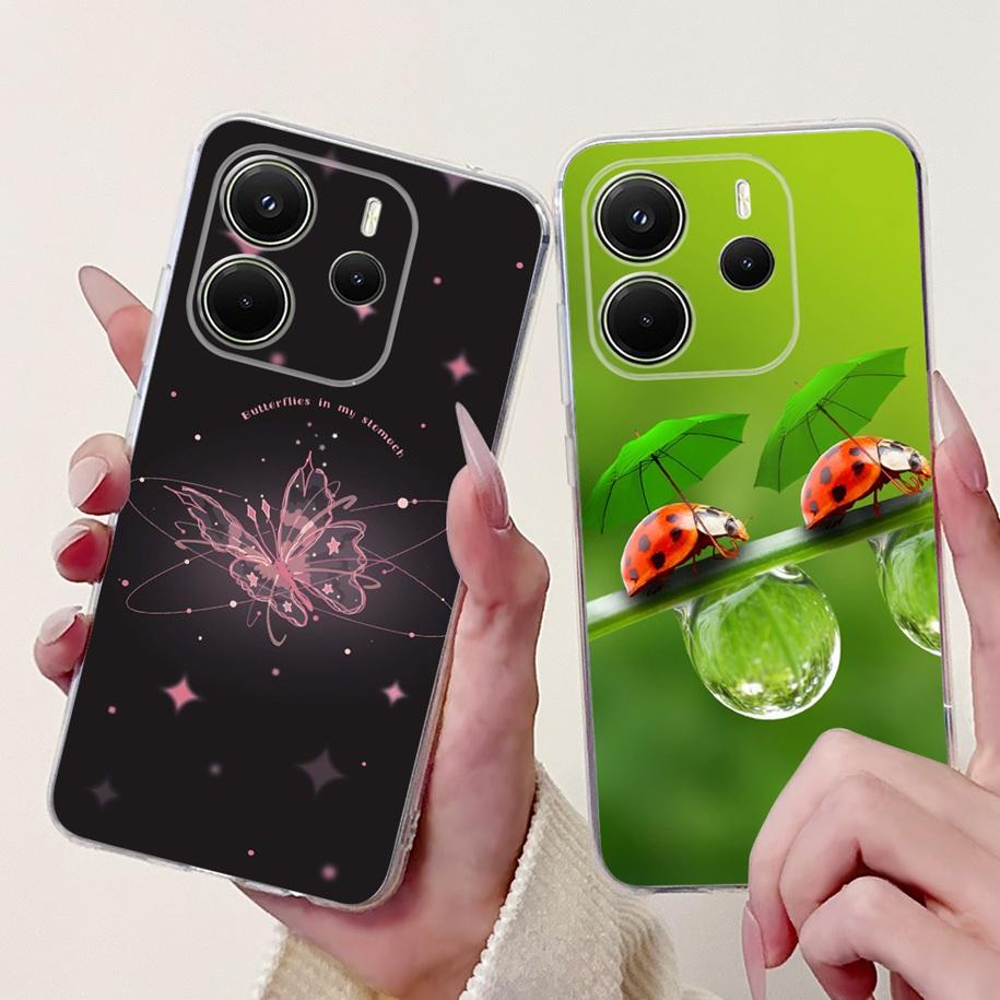 Силиконовый чехол для Xiaomi Redmi Note 14 4G EU 2025, чехол, крутой Лев Леопард Дракон Животные, мягкий тонкий чехол для Note14 4G EU, чехол