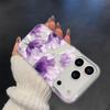 Фиолетовые цветы Чехол для телефона Для iPhone 17 Pro Max 16 13 11 15 14 12 17Air 16ProMax 17promax Прозрачный Силиконовый Мягкий Funda Чехол