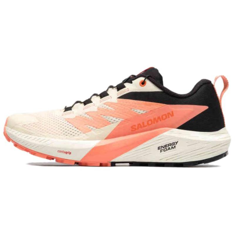 SALOMON Sense Ride 5 Противоскользящие Износостойкие Низкие Кроссовки для Трейлраннинга Женские Белые Розовые Кроссовки L47808700